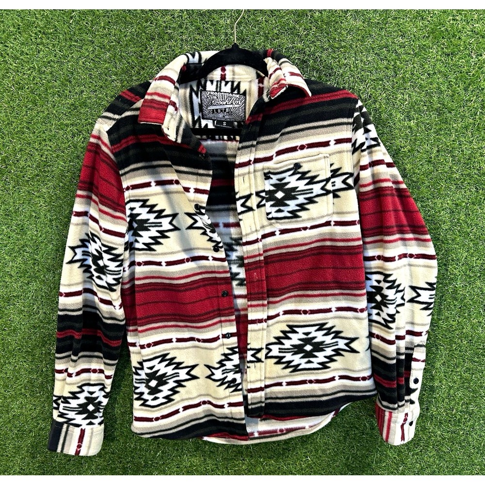 Brooklyn Clothing Co Flannel Aztec Geometric Long Sleeve Button-Up Men's Small